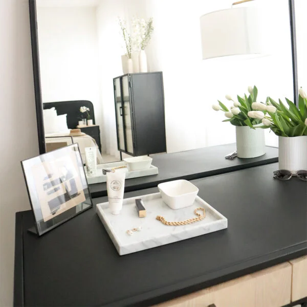 STUDIO DELTA STEEL DRESSING TABLE VANITY WITH WOODEN IN BLACK