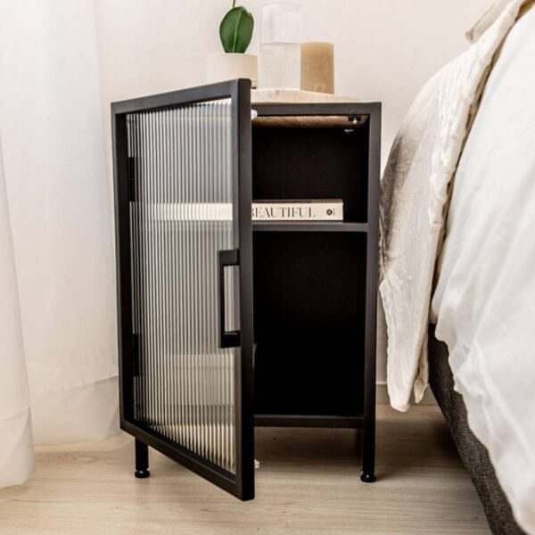 STUDIO DELTA_SINGLE DOOR BEDSIDE CABINET IN BLACK