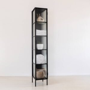 STUDIO DELTA NARROW GLASS DISPLAY CABINET CABINET IN BLACK